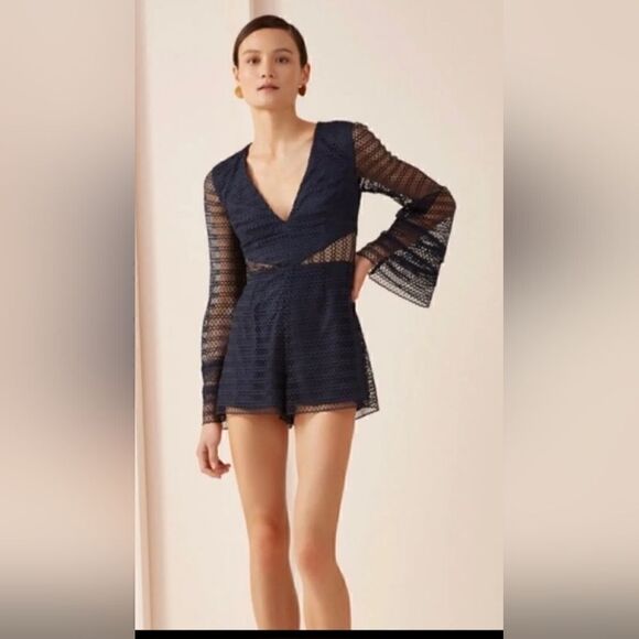 Keepsake The Label All Night Lace Playsuit in Navy - Size Large - Picture 1 of 10